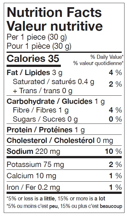 Nutrition Facts table for Emma Grilled Artichoke Hearts in Oil