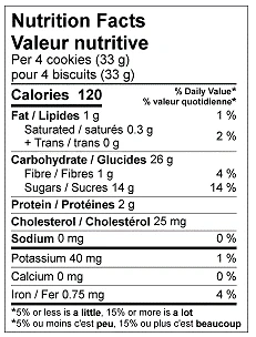 Nutrition Facts table for Emma Savoiardi Biscuits