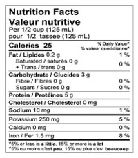 Nutrition Facts table for Emma Organic Peeled Tomatoes – Imported from Italy