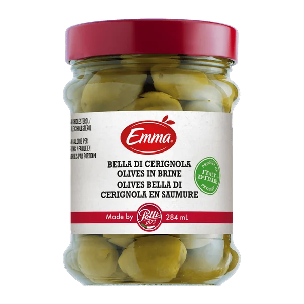 Emma Bella di Cerignola Olives in Brine package