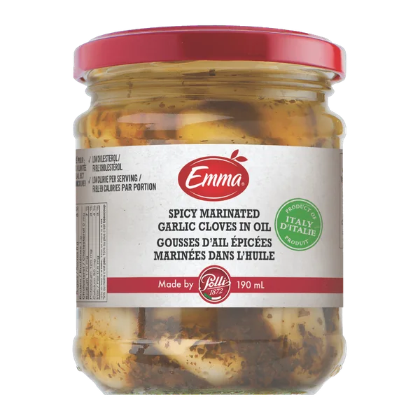 Emma Marinated Spicy Garlic Cloves package