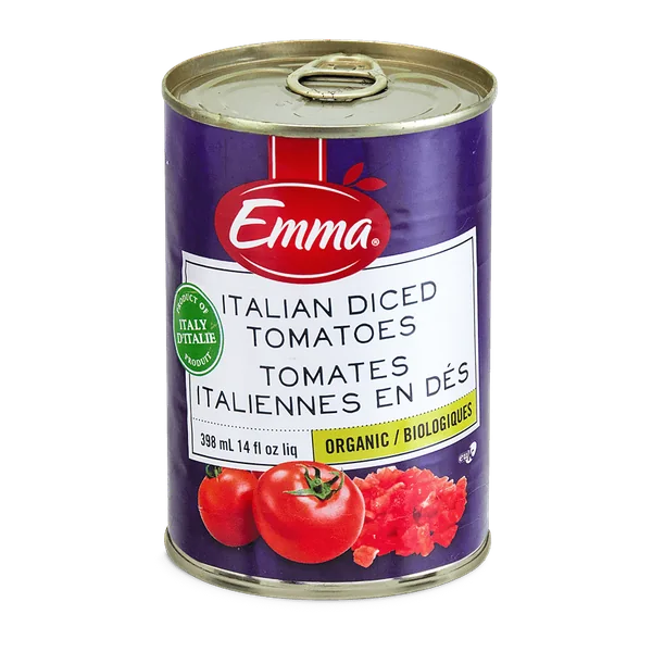 Emma Organic Diced Tomatoes – Italian package