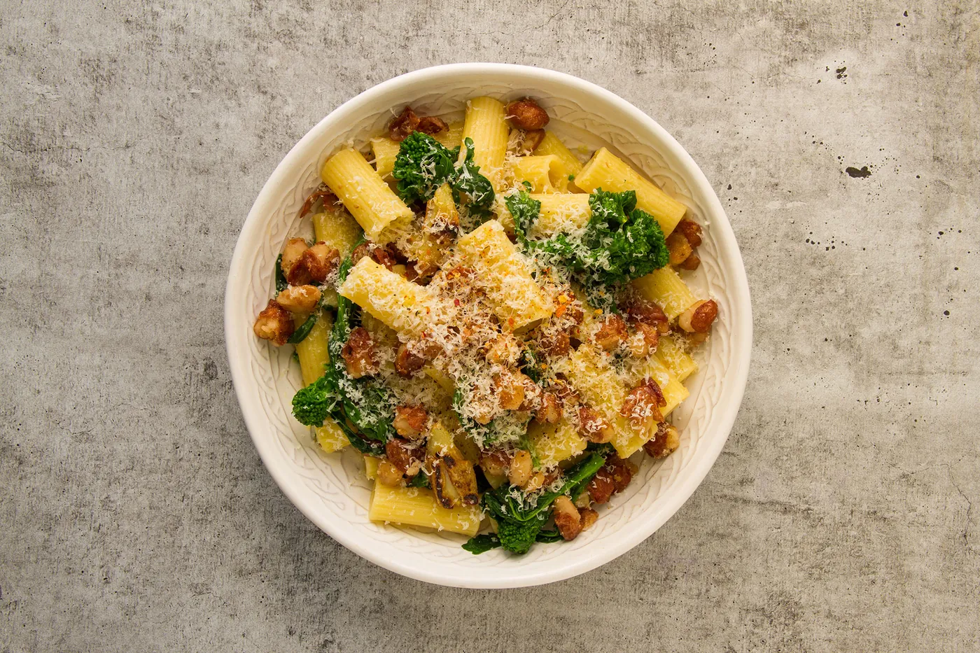 Rigatoni with Beans & Greens