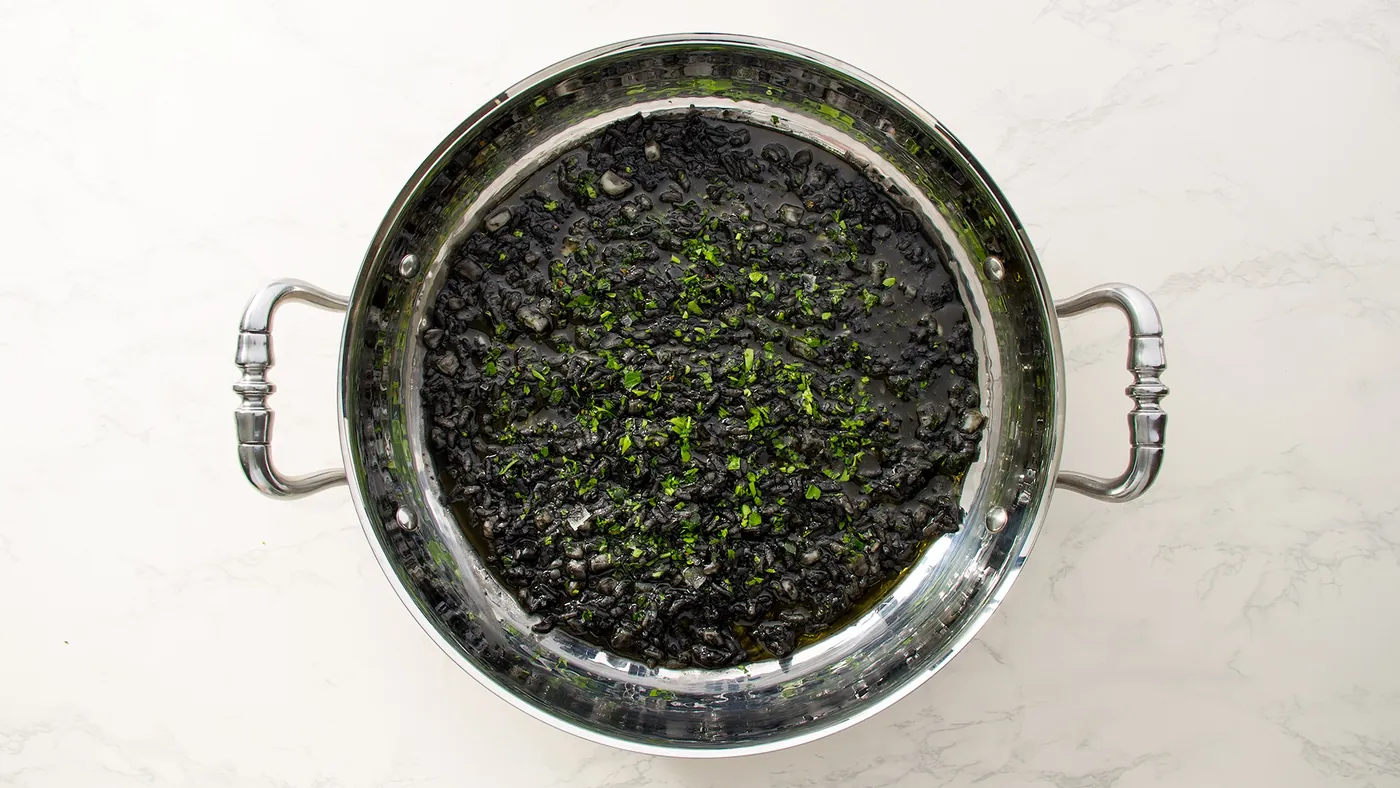 Risotto al Nero di Seppia: Black Risotto with Squid