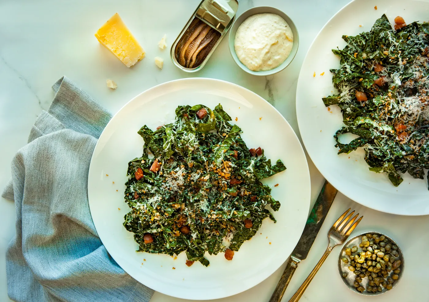 Tuscan Kale Caesar Salad